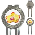 Phalaenopsis Yellow flower, floral oil painting art 3-in-1 Golf Divots Front