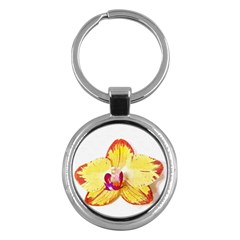 Phalaenopsis Yellow Flower, Floral Oil Painting Art Key Chains (round) 