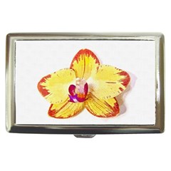 Phalaenopsis Yellow Flower, Floral Oil Painting Art Cigarette Money Cases by picsaspassion