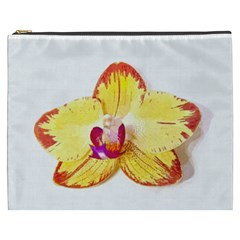 Phalaenopsis Yellow Flower, Floral Oil Painting Art Cosmetic Bag (xxxl)  by picsaspassion