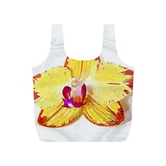 Phalaenopsis Yellow Flower, Floral Oil Painting Art Full Print Recycle Bags (s)  by picsaspassion