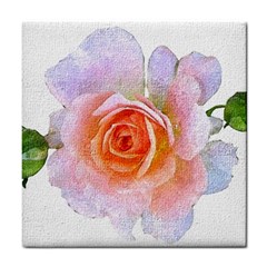 Pink Rose Flower, Floral Oil Painting Art Tile Coasters by picsaspassion