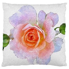 Pink Rose Flower, Floral Oil Painting Art Large Flano Cushion Case (one Side) by picsaspassion