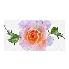 Pink Rose Flower, Floral Oil Painting Art Satin Wrap by picsaspassion