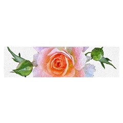 Pink Rose Flower, Floral Oil Painting Art Satin Scarf (oblong) by picsaspassion