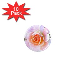 Pink Rose Flower, Floral Watercolor Aquarel Painting Art 1  Mini Magnet (10 Pack)  by picsaspassion