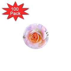 Pink Rose Flower, Floral Watercolor Aquarel Painting Art 1  Mini Magnets (100 Pack)  by picsaspassion