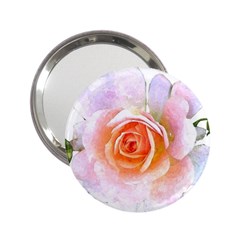 Pink Rose Flower, Floral Watercolor Aquarel Painting Art 2 25  Handbag Mirrors by picsaspassion