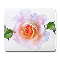 Pink Rose Flower, Floral Watercolor Aquarel Painting Art Large Mousepads by picsaspassion