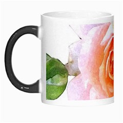 Pink Rose Flower, Floral Watercolor Aquarel Painting Art Morph Mugs by picsaspassion