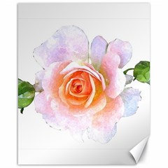 Pink Rose Flower, Floral Watercolor Aquarel Painting Art Canvas 16  X 20   by picsaspassion