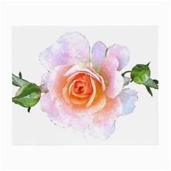 Pink Rose Flower, Floral Watercolor Aquarel Painting Art Small Glasses Cloth (2-side) by picsaspassion