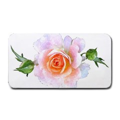 Pink Rose Flower, Floral Watercolor Aquarel Painting Art Medium Bar Mats by picsaspassion