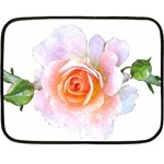 Pink Rose flower, floral watercolor aquarel painting art Fleece Blanket (Mini) 35 x27  Blanket