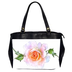 Pink Rose Flower, Floral Watercolor Aquarel Painting Art Office Handbags (2 Sides)  by picsaspassion