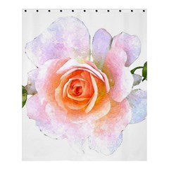 Pink Rose Flower, Floral Watercolor Aquarel Painting Art Shower Curtain 60  X 72  (medium)  by picsaspassion