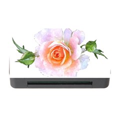 Pink Rose Flower, Floral Watercolor Aquarel Painting Art Memory Card Reader With Cf by picsaspassion