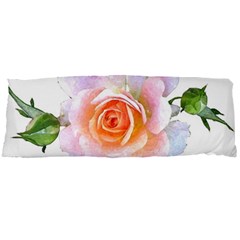 Pink Rose Flower, Floral Watercolor Aquarel Painting Art Body Pillow Case Dakimakura (two Sides) by picsaspassion