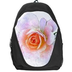 Pink Rose Flower, Floral Watercolor Aquarel Painting Art Backpack Bag by picsaspassion