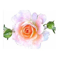 Pink Rose Flower, Floral Watercolor Aquarel Painting Art Double Sided Flano Blanket (mini)  by picsaspassion