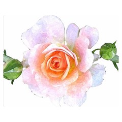 Pink Rose Flower, Floral Watercolor Aquarel Painting Art Double Sided Flano Blanket (medium)  by picsaspassion