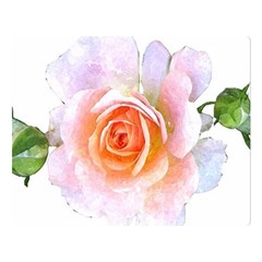 Pink Rose Flower, Floral Watercolor Aquarel Painting Art Double Sided Flano Blanket (large)  by picsaspassion