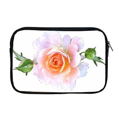 Pink Rose Flower, Floral Watercolor Aquarel Painting Art Apple Macbook Pro 17  Zipper Case by picsaspassion