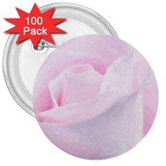 Rose Pink Flower, Floral Aquarel - Watercolor Painting Art 3  Buttons (100 Pack)  by picsaspassion