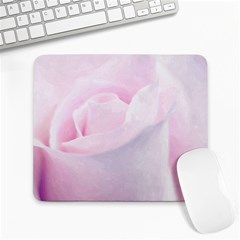 Rose Pink Flower, Floral Aquarel - Watercolor Painting Art Large Mousepads by picsaspassion