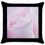 Rose pink flower, floral Aquarel - watercolor painting art Throw Pillow Case (Black) Front