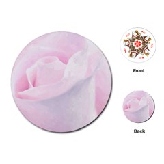 Rose Pink Flower, Floral Aquarel - Watercolor Painting Art Playing Cards (round)  by picsaspassion