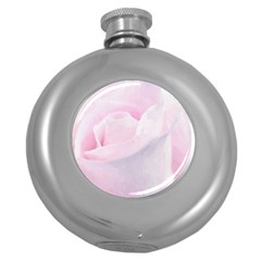 Rose Pink Flower, Floral Aquarel - Watercolor Painting Art Round Hip Flask (5 Oz) by picsaspassion