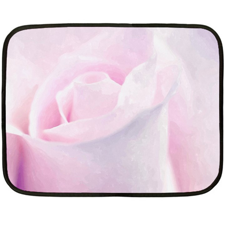 Rose pink flower, floral Aquarel - watercolor painting art Double Sided Fleece Blanket (Mini) 