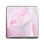 Rose pink flower, floral Aquarel - watercolor painting art Memory Card Reader (Square) Front