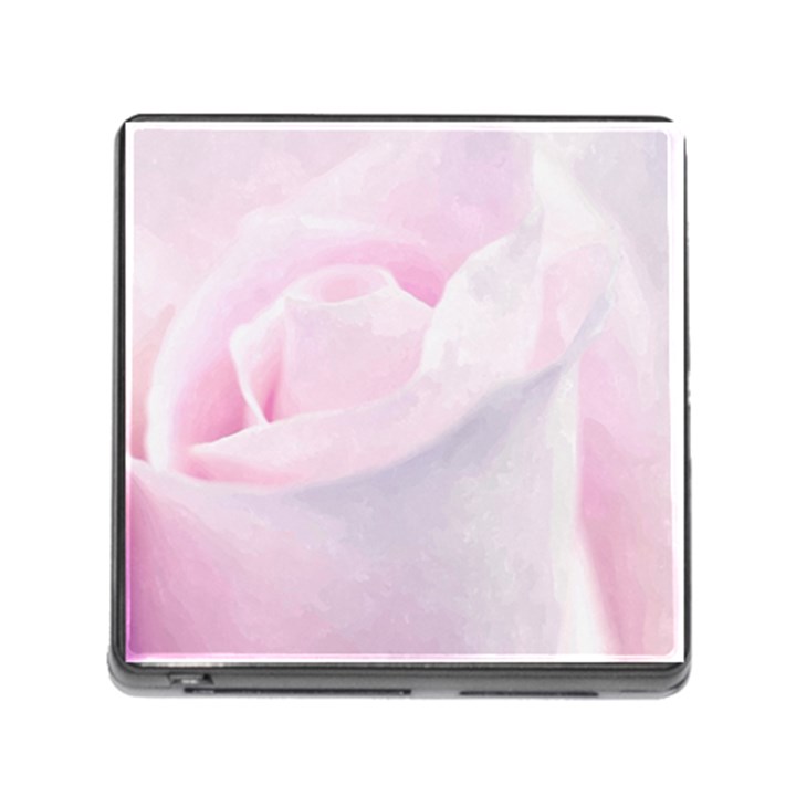 Rose pink flower, floral Aquarel - watercolor painting art Memory Card Reader (Square)