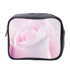 Rose Pink Flower, Floral Aquarel - Watercolor Painting Art Mini Toiletries Bag 2-side by picsaspassion