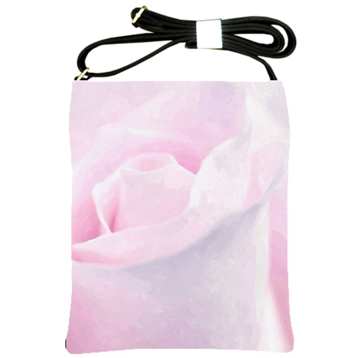 Rose pink flower, floral Aquarel - watercolor painting art Shoulder Sling Bags