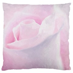 Rose Pink Flower, Floral Aquarel - Watercolor Painting Art Large Cushion Case (one Side) by picsaspassion