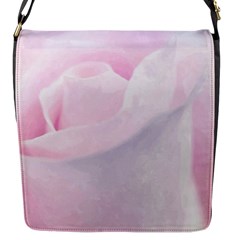 Rose Pink Flower, Floral Aquarel - Watercolor Painting Art Flap Messenger Bag (s) by picsaspassion