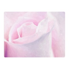 Rose Pink Flower, Floral Aquarel - Watercolor Painting Art Double Sided Flano Blanket (mini)  by picsaspassion