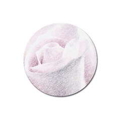 Rose Pink Flower  Floral Pencil Drawing Art Magnet 3  (round) by picsaspassion