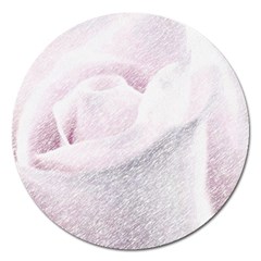 Rose Pink Flower  Floral Pencil Drawing Art Magnet 5  (round) by picsaspassion