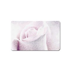 Rose Pink Flower  Floral Pencil Drawing Art Magnet (name Card) by picsaspassion