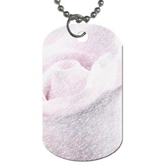 Rose Pink Flower  Floral Pencil Drawing Art Dog Tag (two Sides) by picsaspassion