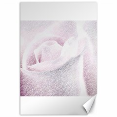 Rose Pink Flower  Floral Pencil Drawing Art Canvas 12  X 18   by picsaspassion