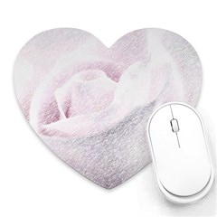 Rose Pink Flower  Floral Pencil Drawing Art Heart Mousepads by picsaspassion