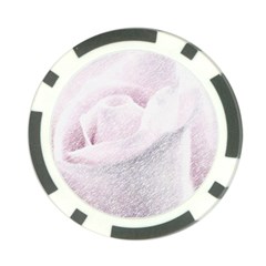 Rose Pink Flower  Floral Pencil Drawing Art Poker Chip Card Guard by picsaspassion