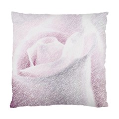 Rose Pink Flower  Floral Pencil Drawing Art Standard Cushion Case (one Side) by picsaspassion