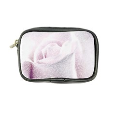 Rose Pink Flower  Floral Pencil Drawing Art Coin Purse by picsaspassion