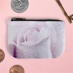 Rose Pink Flower  Floral Pencil Drawing Art Mini Coin Purses by picsaspassion